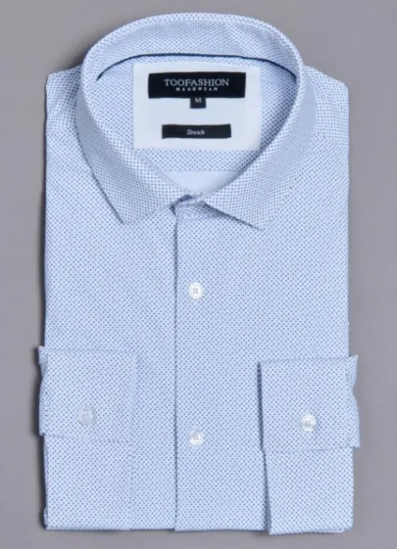 Chemise en matière stretch infroissable à imprimé géométrique – Slim fit-jerem Clearance
