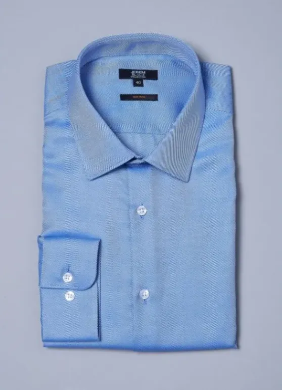 Chemise à rayures en biais en coton – Sans repassage – Comfort fit-jerem Best