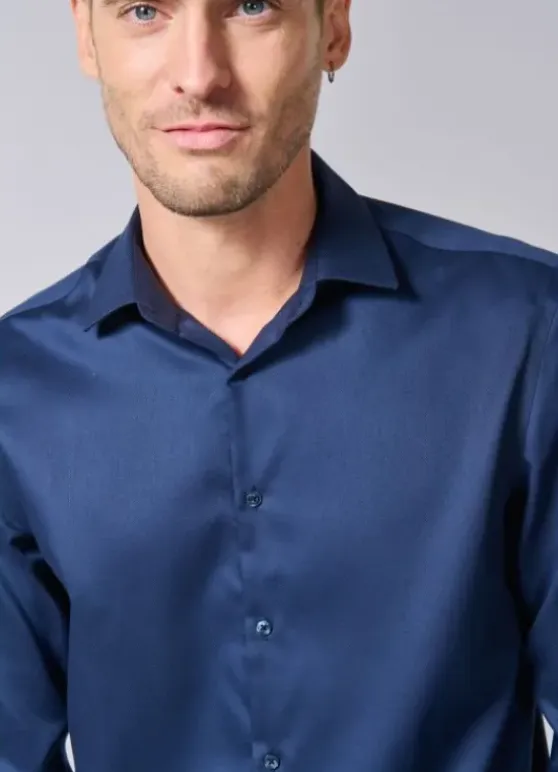 Chemise texturée en coton – Sans repassage – Comfort fit-jerem Discount