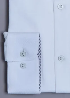 Chemise texturée en pur coton Coupe ajustée – REPASSAGE FACILE-jerem Outlet