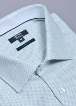 Chemise texturée en pur coton Coupe ajustée – REPASSAGE FACILE-jerem Shop