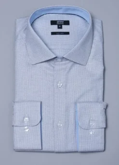 Chemise texturée à motif fantaisie en pur coton – Coupe ajustée - Repassage facile-jerem Discount
