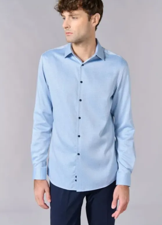 Chemise texturée à motif fantaisie en coton – Sans repassage – Comfort fit-jerem Store