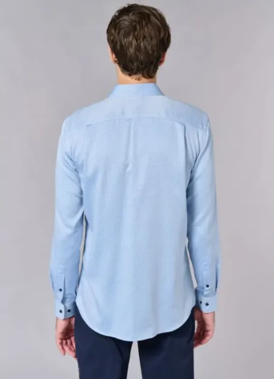 Chemise texturée à motif fantaisie en coton – Sans repassage – Comfort fit-jerem Store