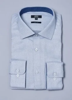 Chemise texturée à motif géométrique en pur coton – Coupe ajustée - Repassage facile-jerem Sale