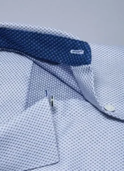 Chemise texturée à motif géométrique en pur coton – Coupe ajustée - Repassage facile-jerem Sale