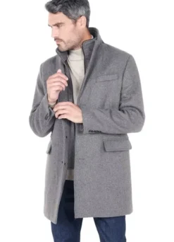 Manteau long avec parementure amovible en suédine-jerem Best Sale