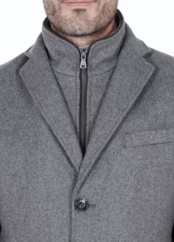 Manteau long avec parementure amovible en suédine-jerem Best Sale