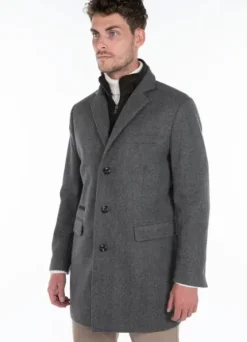 Manteau long avec parmenture amovible en suédine-jerem Cheap