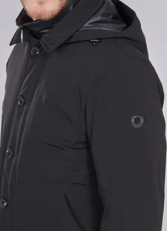 Manteau noir en coton stretch-jerem Best Sale