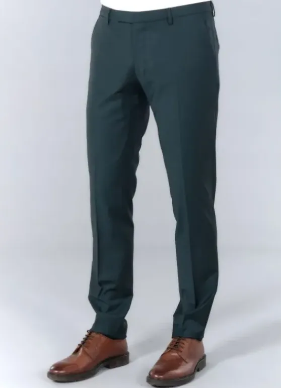 Pantalon de costume ajustée bi-stretch en laine vierge mélangée-jerem Clearance