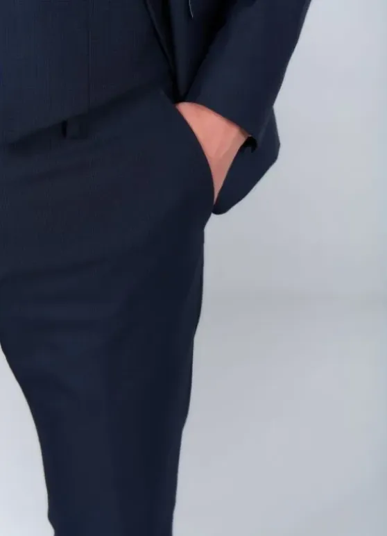 Pantalon de costume ajusté et stretch à pied-de-poule pépita discret-jerem Fashion