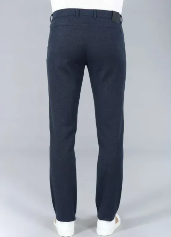 Pantalon élastiqué en sergé chiné de coton stretch-jerem Cheap
