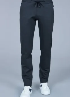 Pantalon uni à taille élastique-jerem Sale