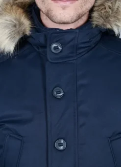 Parka en duvet avec capuche et bande en fausse fourrure amovible-jerem Cheap