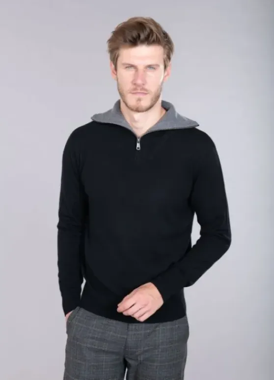 Pull à col zippé en laine mélangée Truck-jerem Store