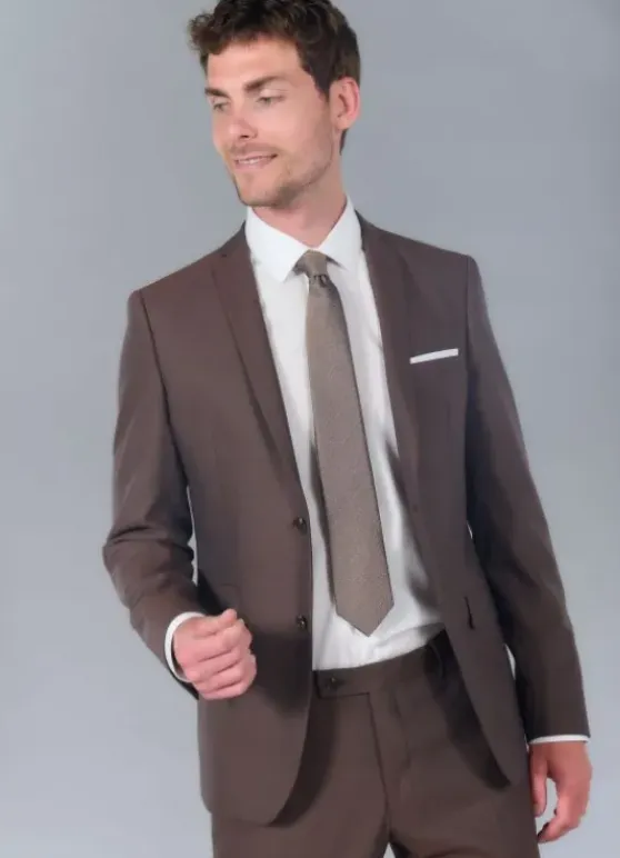 Veste de costume chinée en laine vierge Super 110’s Natural Stretch-jerem Online