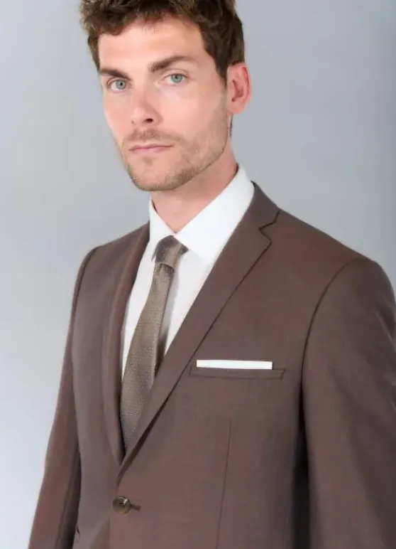 Veste de costume chinée en laine vierge Super 110’s Natural Stretch-jerem Online
