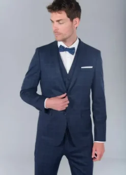 Veste de costume extra-slim en maille stretch imprimée Prince de Galles-jerem Store