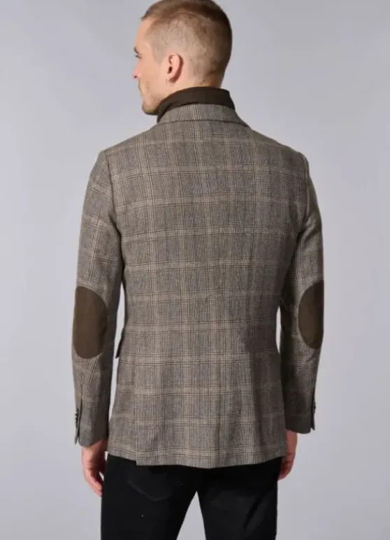 Veste souple en prince de Galles à plastron amovible en suédine-jerem Best Sale